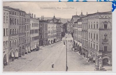 85273 AK Rosenheim - Max Joseph-Platz mit Nepomukbrunnen 1909