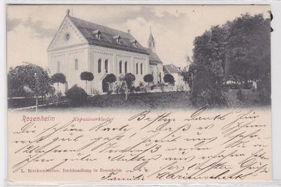 86234 AK Rosenheim - Kapuzinerkloster mit Kirchturm und Park 1902