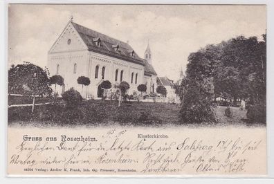 86585 AK Gruss aus Rosenheim - Klosterkirche mit Kirchturm 1902