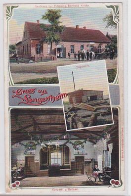 88690 Mehrbild AK Gruss aus Langenheim - Sägewerk, Konzert & Ball-Saal 1919