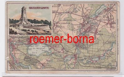 80558 Ak Berlin Bismarck-Warte mit Landkarte 1906