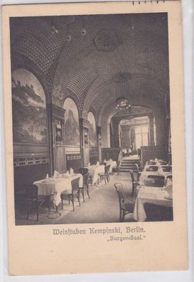 87082 Ak Berlin Weinstuben Kempinski 'Burgen Saal' 1910