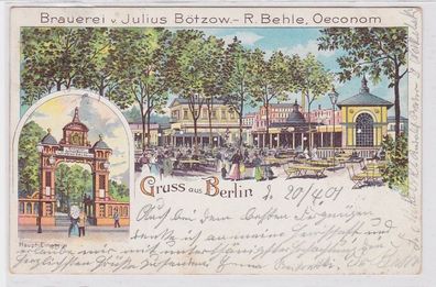 91644 Ak Lithographie Gruß aus Berlin Brauerei von Julius Bötzow 1901