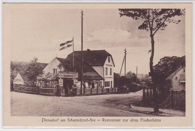 68893 Ak Diensdorf am Scharmützel See Restaurant zu alten Fischerhütte um 1930
