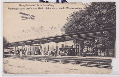 84387 AK Hauptbahnhof D. Müncheberg - Umsteigstation nach Märk. Schweiz 1916