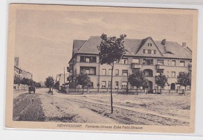 90957 Ak Hennigsdorf Fontane Strasse Ecke Feldstrasse um 1930