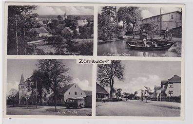 92396 Mehrbild Ak Zühlsdorf Panorama, an der Kirche, Mühle 1934