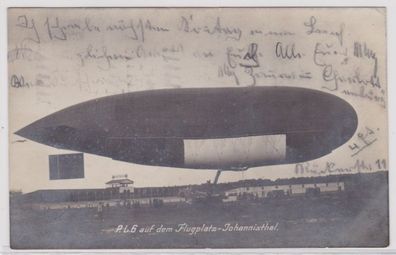 98743 Ak Parseval Luftschiff 6 auf dem Flugplatz Johannisthal 1913