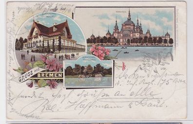90435 AK Gruss aus Bremen - Bürgerpark Meierei & Kaffeehaus, Parkhaus 1901