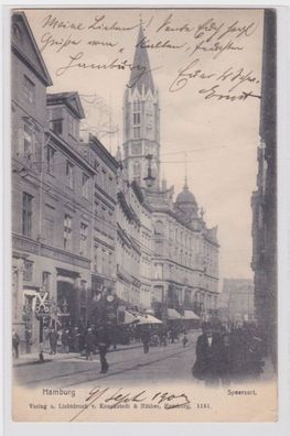 98444 Ak Hamburg - Straßenansicht Speersort 1903
