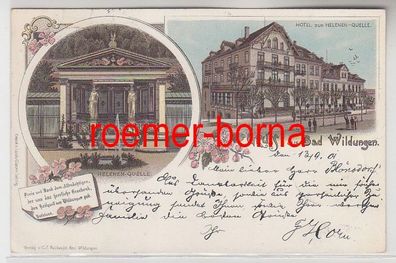 79001 Ak Lithographie Gruß aus Bad Wildungen Hotel zur Helenen Quelle 1901