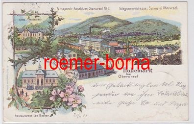 81304 Ak Lithographie Hohemark bei Oberursel Restaurant 1900
