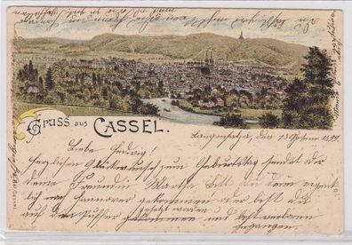 82852 Ak Lithographie Gruss aus Cassel Totalansicht 1899