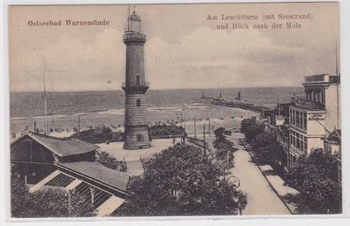 44171 AK Ostseebad Warnemünde - Am Leuchtturm (mit Seestrand) & Moleblick