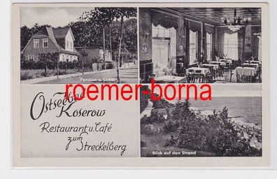 80675 Mehrbild Ak Ostseebad Koserow Restaurant u. Café zum Streckelberg 1952