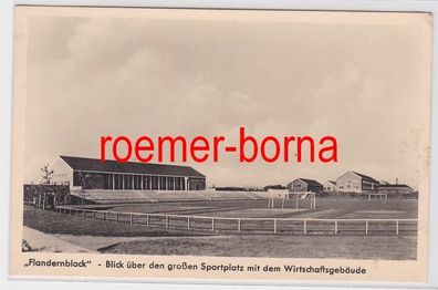 81144 Feldpost Ak Stralsund 'Flandernblock' großer Sportplatz 1940