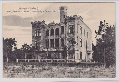 90936 Ak Seebad Ahlbeck Hotel Pension & Kaffee Tannenburg um 1920
