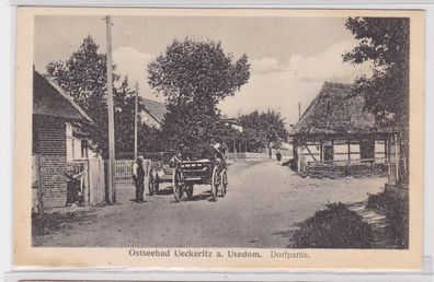 90939 Ak Ostseebad Ueckeritz auf Usedom Dorfpartie um 1920