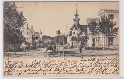 91047 AK Gruss aus Zinnowitz - Strandstrasse mit Stadtvillen 1901