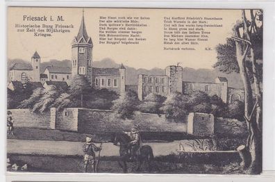 91287 AK Friesack in Mecklb. - historische Burg zur Zeit des 30jährigen Krieg