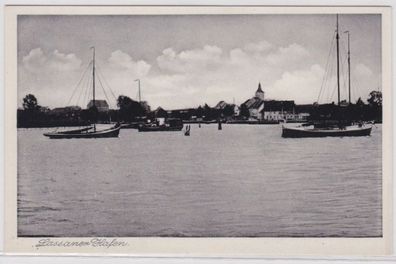 98625 Ak Lassaner Hafen auf Usedom um 1940