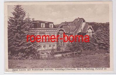 36237 Ak Braunlage Oberharz Haus Cecilie mit Nebenhaus Mathilde 1929