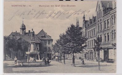 57576 Ak Northeim Marktplatz mit Graf Otto Brunnen 1908