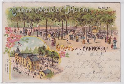 73127 Lithografie AK Gruss aus Hannover - Vahrenwalder Thurm F. Schirmer 1899