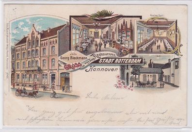 75021 Lithografie AK Gruss aus dem Restaurant 'Stadt Rotterdam' Hannover 1898