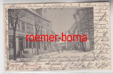 80198 Ak Gruß aus Hornburg am Markt im Winter 1902