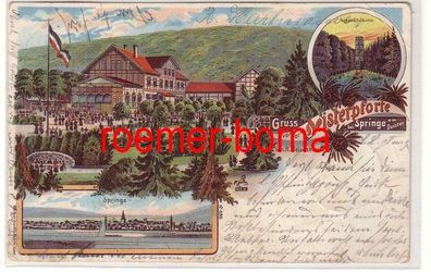 80493 Ak Lithografie Gruss von der Deisterpforte bei Springe am Deister 1900