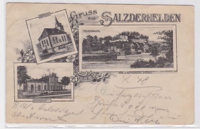 81346 Mehrbild Ak Gruß aus Salzderhelden Bahnhof usw. 1901