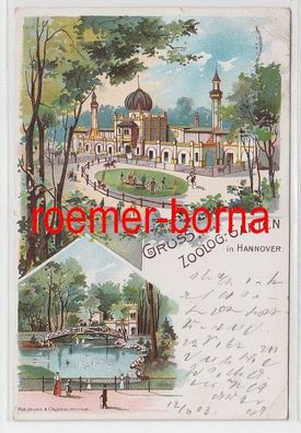 82037 Ak Lithographie Gruss aus dem zoologischem Garten in Hannover 1903