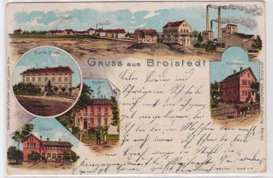 98773 Ak Lithographie Gruß aus Broistedt Schule, Postamt usw. 1905