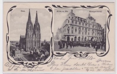 85444 Mehrbild Ak Köln am Rhein - Dom und Monopol-Hotel 1905