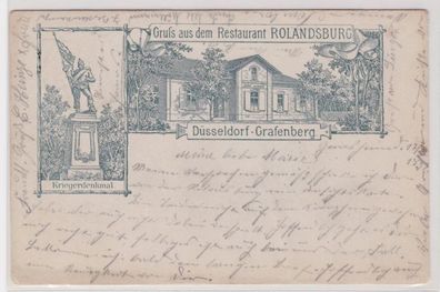 96007 Mehrbild Ak Gruß aus dem Restaurant Rolandsburg Düsseldorf Grafenberg 1898