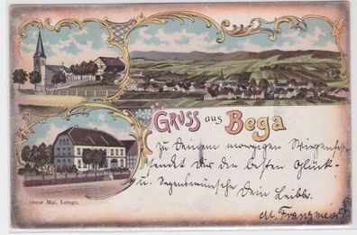 98019 Ak Lithographie Gruß aus Bega Kirche, Geschäft F.A. Haase 1904