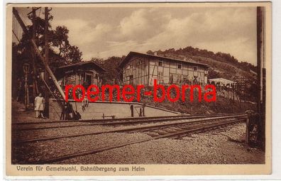 80995 Ak Oberweiler am RheinBahnübergang zum Elberfelder Jugendheim um 1930