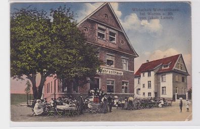 87325 Feldpost Ak Wirtschaft Wehrsoldhaus bei Worms am Rhein 1917