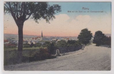 91183 Feldpost Ak Alzey Blick auf die Stadt von der Eisenbahnbrücke 1916