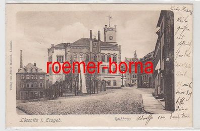 40435 Ak Lössnitz im Erzgebirge Rathaus mit Restaurant 1902