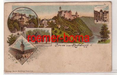 70030 Ak Lithographie Gruss aus Rochsburg um 1900