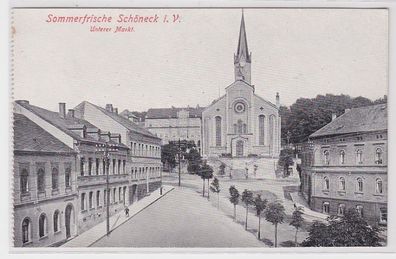 71731 AK Sommerfrische Schöneck im Vogtland - Unterer Markt mit Kirche