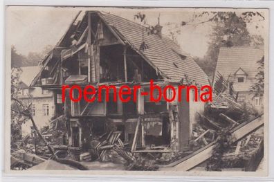 77375 Ak Folgen der Hochwasserkatastrophe in Berggießhübel 8. Juli 1927 Apotheke