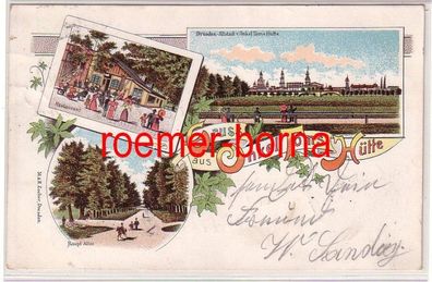 80402 Ak Lithographie Gruss aus Onkel Toms Hütte bei Dresden 1900