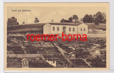 81370 Ak Gruß aus Rotschau Turnhalle des Turnverein Vorwärts um 1930