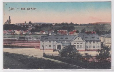81466 Ak Adorf Blick auf den Bahnhof um 1910