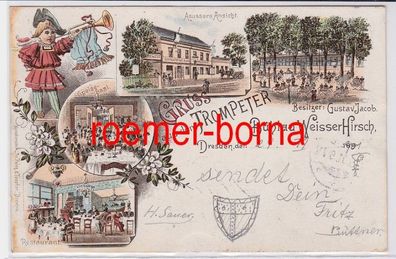 81762 Ak Lithografie Dresden Gruss aus dem Trompeter Bühlau Weisser Hirsch 1901