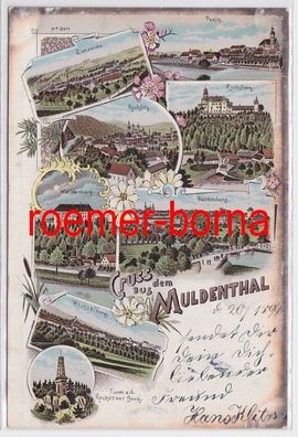 81889 Ak Lithographie Gruss aus dem Muldenthal 1899
