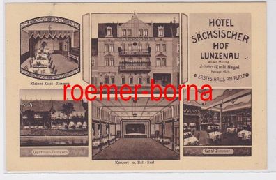 82024 Mehrbild Ak Hotel Sächsischer Hof Lunzenau an der Mulde 1928
